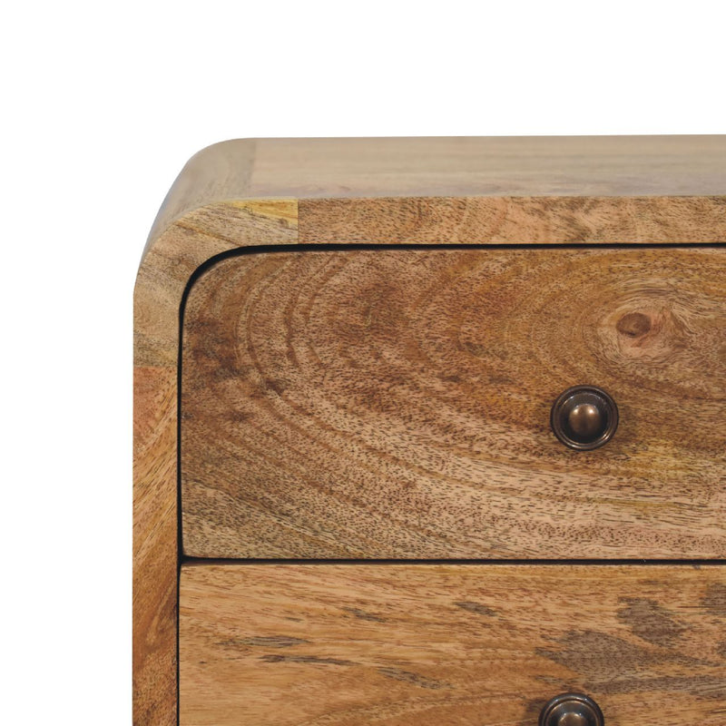22" Solid Wood Square Two Drawer Nightstand - Oak