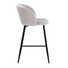 Load image into Gallery viewer, Fran - Pleated Waves Contemporary Fixed Height Counter Stool (Set of 2)
