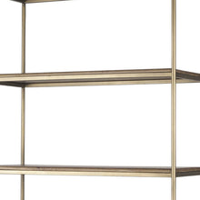 Load image into Gallery viewer, Four Tier Bookcase With Two Doors - Antiqued Brass / Brown

