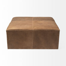 Load image into Gallery viewer, Faux Leather Cube Ottoman - Brown
