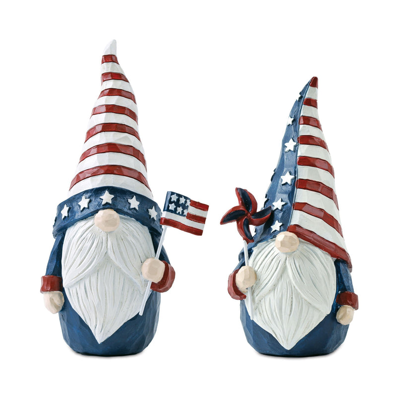 Poly Standing Gnomes (Set of 2) - Red / Red / White