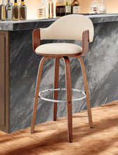 Load image into Gallery viewer, Swivel Low Back Bar Height Bar Chair - Cream And Brown
