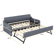 Load image into Gallery viewer, Upholstered Daybed With Trundle And USB Charging
