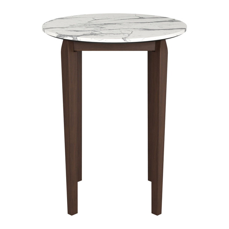 32" Solid Wood Rounded Bar Table - White