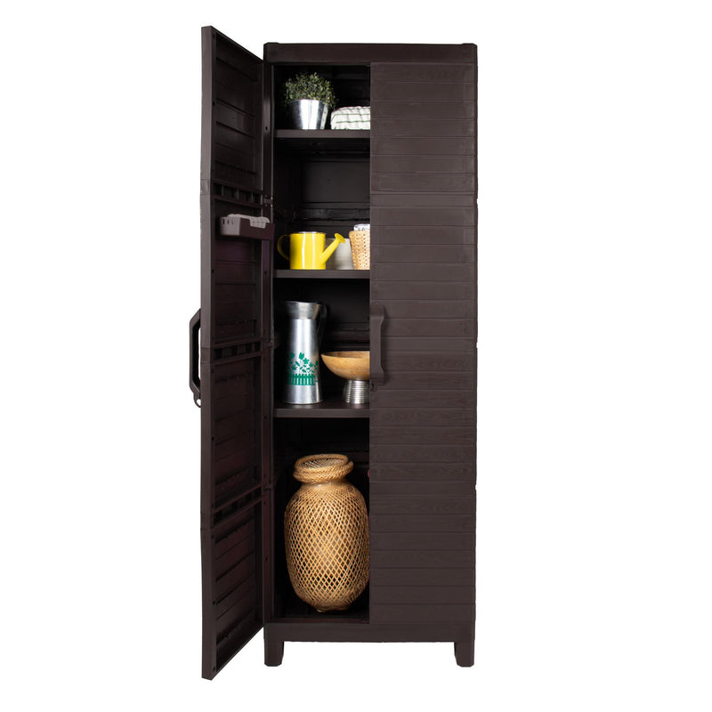 Plastic Square Accent Cabinet With Two Doors (738477) - Espresso