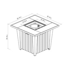Load image into Gallery viewer, Morden Steel Fire Pit Table With Marble Tile Tabletop, Glass Wind Guard And Lid
