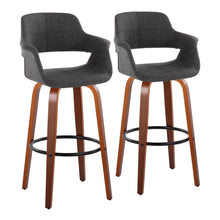 Load image into Gallery viewer, Vintage Flair - Mid Century Modern Fixed Height Barstool With Swivel With Round Footrest (Set of 2)

