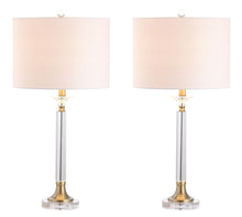 Load image into Gallery viewer, Table Lamps With Drum Shades (Set of 2) - Clear / Gold / White
