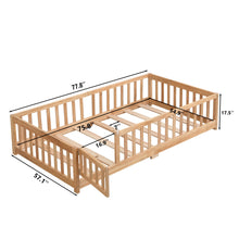 Load image into Gallery viewer, Solid Floor Bed With Door And Fence For Children
