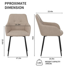 Load image into Gallery viewer, Dining Chair With Backrest And Wide Seat (Set of 2) - Beige
