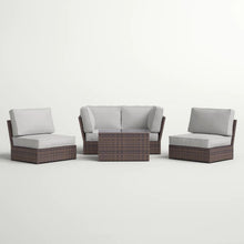Load image into Gallery viewer, Comfortable Modern Patio Rattan Sectional Set With Cushions

