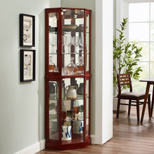Load image into Gallery viewer, 6 Shelf Corner Curio Display Cabinet With Lights, Mirrors And Adjustable Shelves (E26 Light Bulb Not Included)

