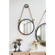 Load image into Gallery viewer, Round Accent Metal Mirror - Black / Silver
