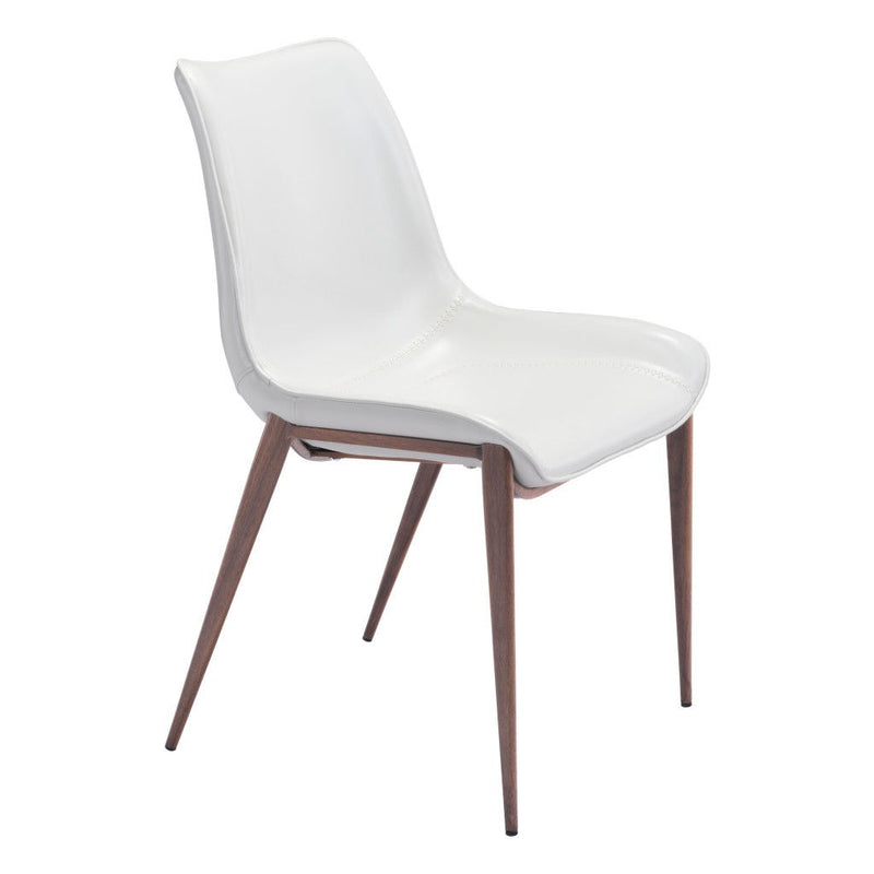 Stitch Upholstered Faux Leather Dining Side Chairs (Set of 2) - White