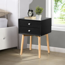 Load image into Gallery viewer, Side Table With 2 Drawer, Mid-Century Modern Storage Cabinet For Bedroom
