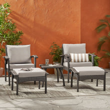 Load image into Gallery viewer, Honolulu - Modern Chat Set of 5 With Wicker - Gray / Silver
