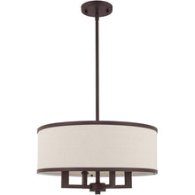 Load image into Gallery viewer, 18" Four Light Metal Dimmable Chandelier With Shades - Bronze
