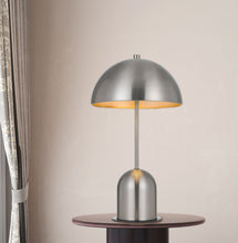 Load image into Gallery viewer, Metal Desk Table Lamp With Nickel Dome Shade - Nickel
