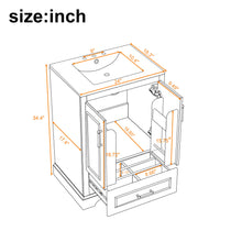 Load image into Gallery viewer, Bathroom Vanity With Sink, 1 Divided Drawer And 2 Soft Close Doors With Double Shelf
