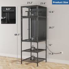 Load image into Gallery viewer, 3D Printer Cabinet With Double Layer Filament Storage, T-Shaped Filament Bar, Noise Reducing And Dust Proof Design - Black
