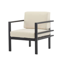 Load image into Gallery viewer, Modern Outdoor Lounge Chair With Aluminum Frame And Weather Resistant Cushions
