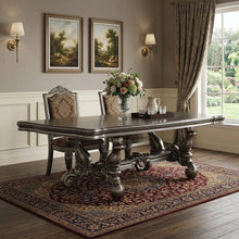 Load image into Gallery viewer, 46" Platinum Solid Wood Trestle Base Dining Table
