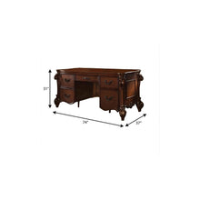 Load image into Gallery viewer, 74" Brown Executive Desk With Five Drawers
