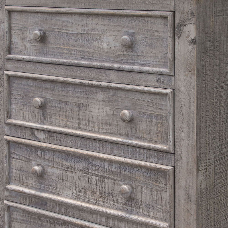Solid Five Drawer Chest - Gray