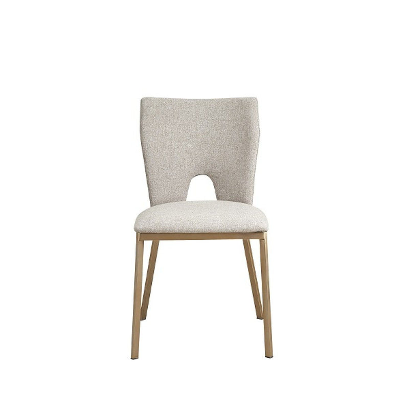 Fabric Open Back Dining Side Chairs (Set of 2) - Beige