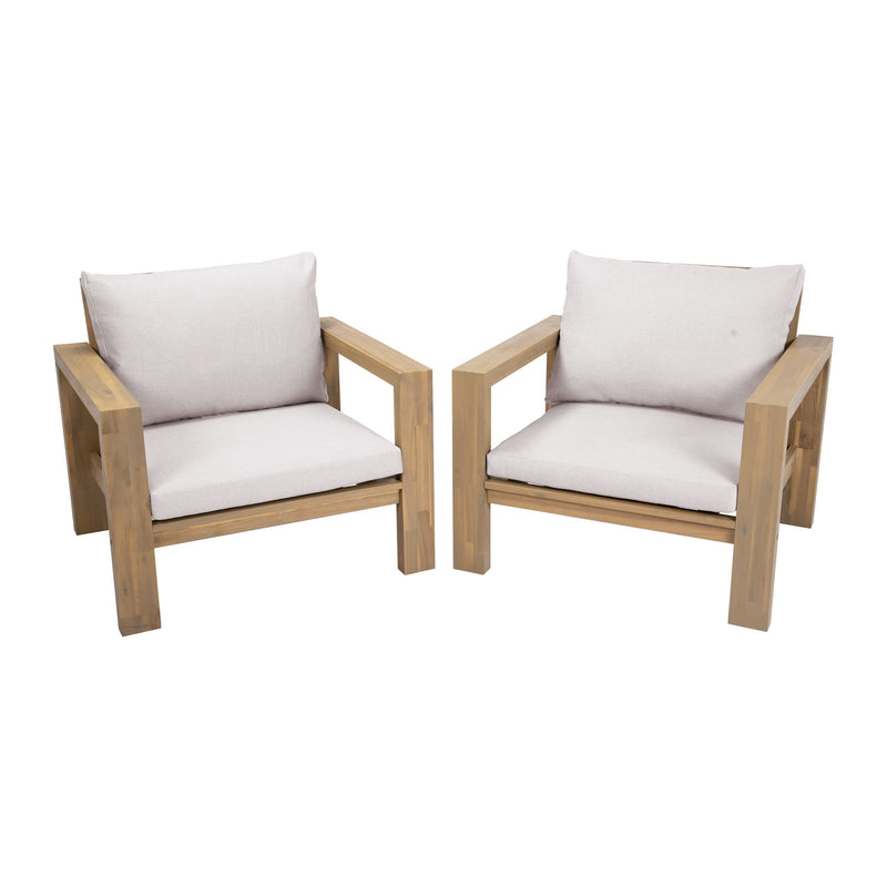 Stylish Outdoor Chair Set With Cushions For Garden (Set of 2)