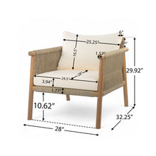 Load image into Gallery viewer, Modern Outdoor Woven Lounge Chair With Solid Frame And Cushions
