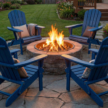 Load image into Gallery viewer, Outdoor Folding Adirondack Chair With Pre-Assembled BackRest &amp; SeatBoard Patio - Navy Blue
