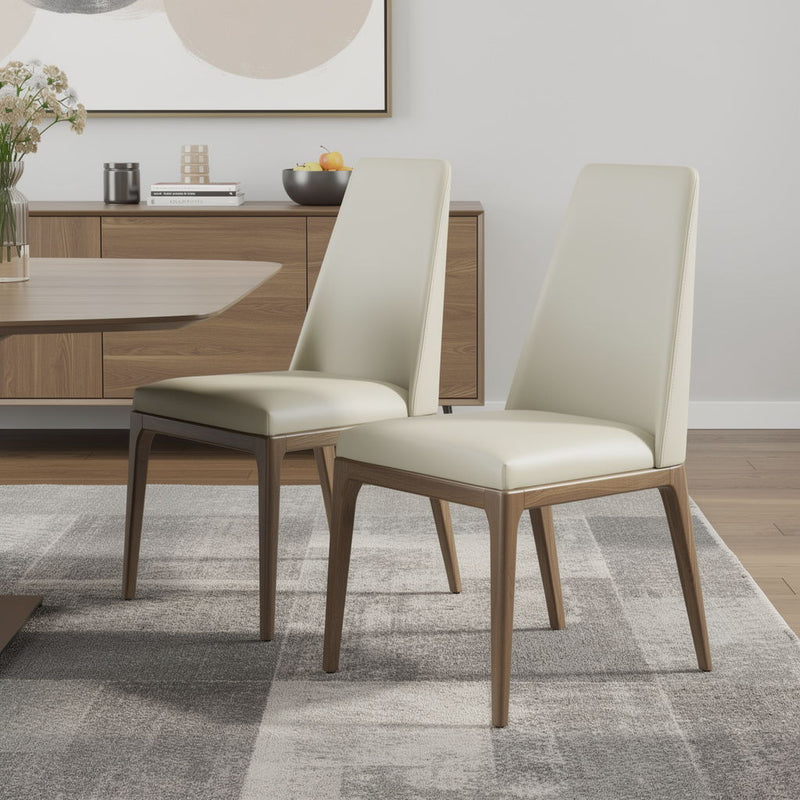 Dining Chairs (Set of 2) - Gray / Walnut