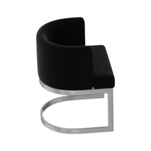 Load image into Gallery viewer, Upholstered Fabric Wing Back Dining Side Chair - Black / Silver
