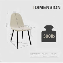 Load image into Gallery viewer, Modern Accent Dining Chairs Upholstered Seat, Metal Legs (Set of 4)
