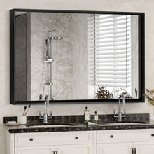 Load image into Gallery viewer, Rectangular Bathroom Mirror Square Angle Metal Frame Wall Mounted Hanging Plates Wall Mount Mirror For Bathroom (Horizontal &amp; Vertical)
