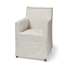 Load image into Gallery viewer, Slipcovered Upholstered Fabric Dining Arm Chair - Cream

