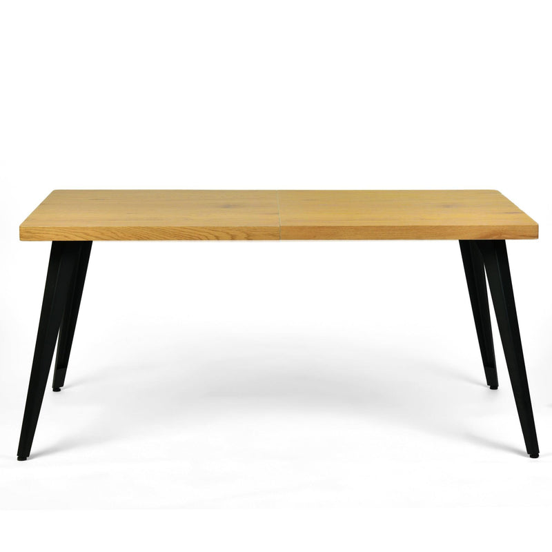 Wood And Iron Dining Table - Natural And Black