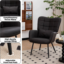 Load image into Gallery viewer, Modern Accent Arm Chair High Back With Metal Legs And Soft Padded
