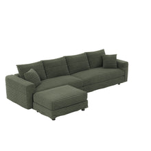 Load image into Gallery viewer, Convertible Deep Seat Sofa With Soft Pillows And Ottomans
