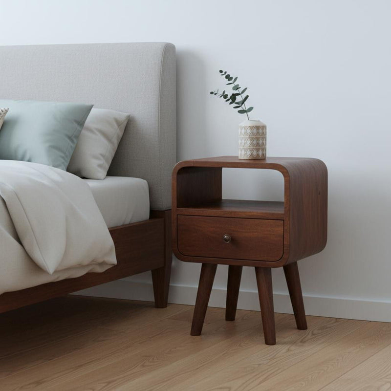 22'' Solid Wood One Drawer Nightstand - Chestnut