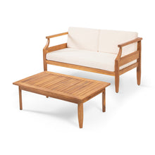 Load image into Gallery viewer, Aston - 2 Piece Wood Outdoor Patio Conversation Seating Set With Cushions
