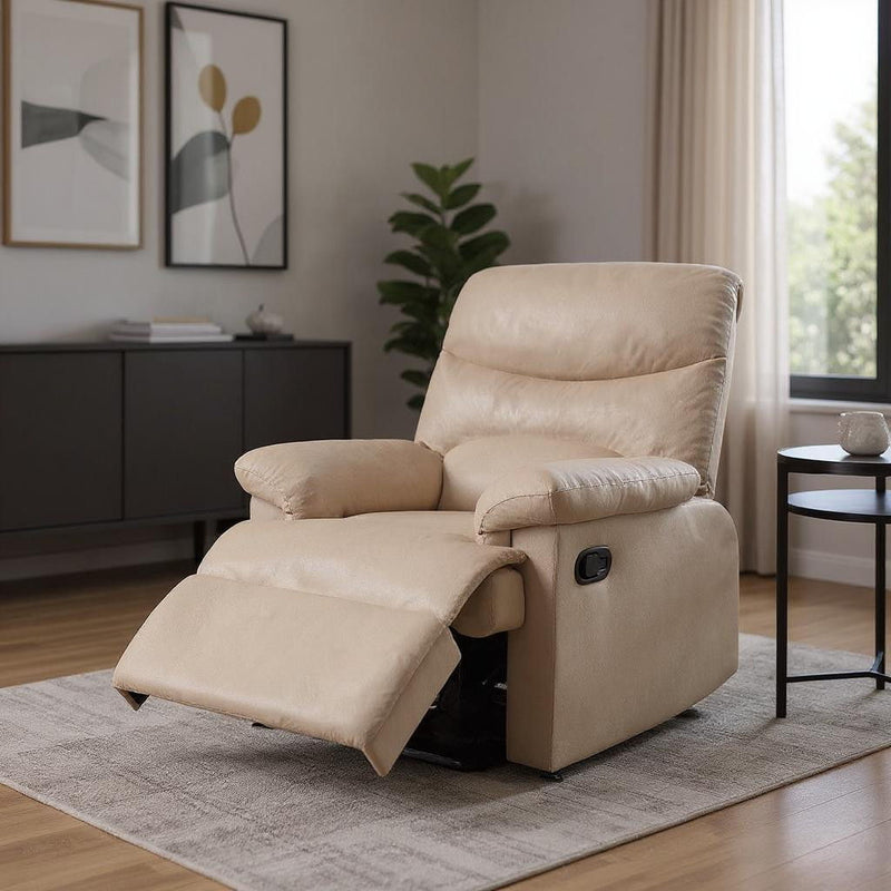 Microfiber Manual Recliner - Light Brown