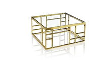 Load image into Gallery viewer, Glass Square Coffee Table - Gold And Clear
