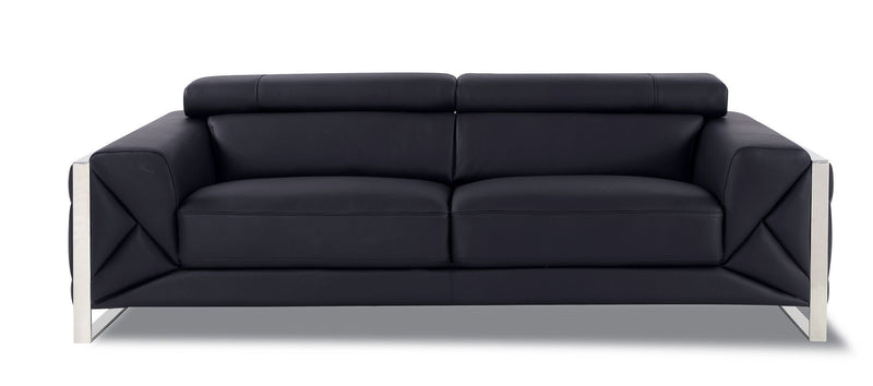 Italian Leather Sofa (720460) - Black