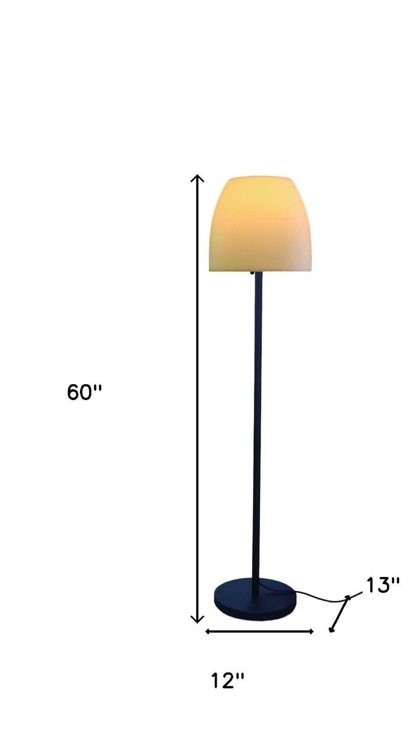 Traditional Shaped Floor Lamp With Bowl Shade - Black / White