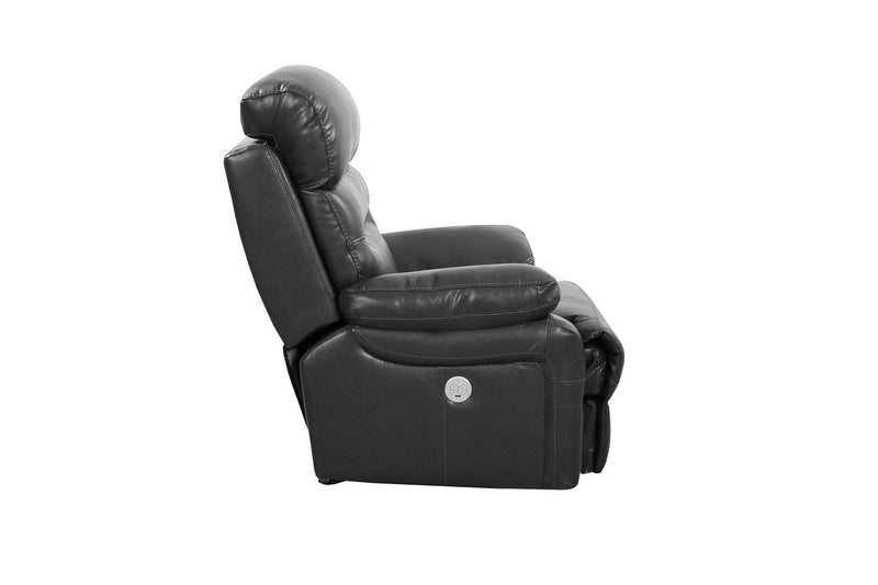 Gray Faux Leather Power Recliner Chair - Gray