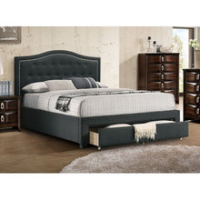 Load image into Gallery viewer, Modern Button Tufted Arch Headboard Bed With Storage Footboard
