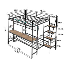 Load image into Gallery viewer, Bunk Bed With Built In Desk And LED Lighting
