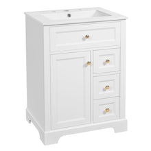 Load image into Gallery viewer, Modern Bathroom Vanity With Sink, 3 Drawers &amp; Cabinet With 2 Tier Door Storage
